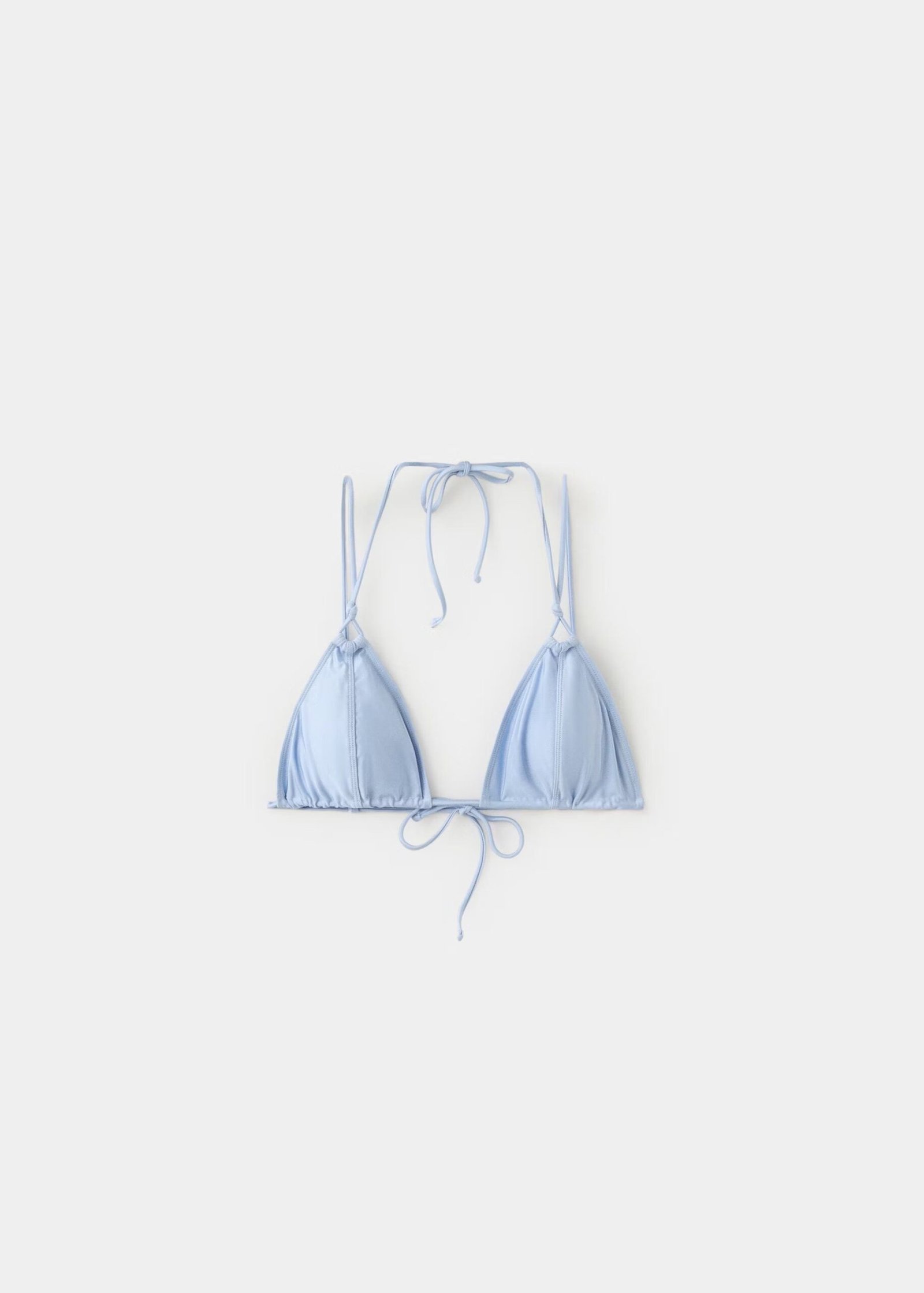 Satin effect tie-side bikini top - Image 5