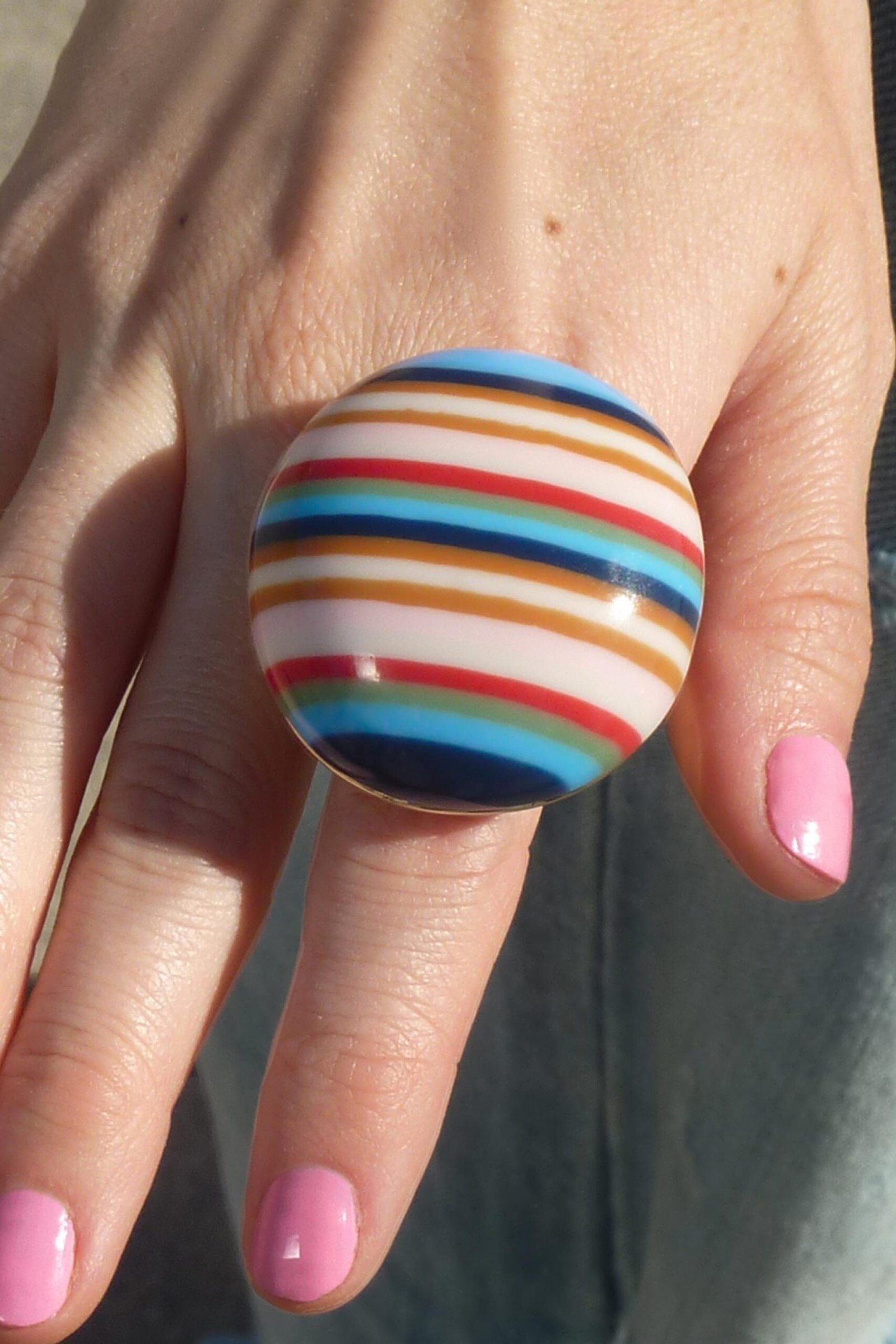 2-Pack Resin Striped Rings - Image 2