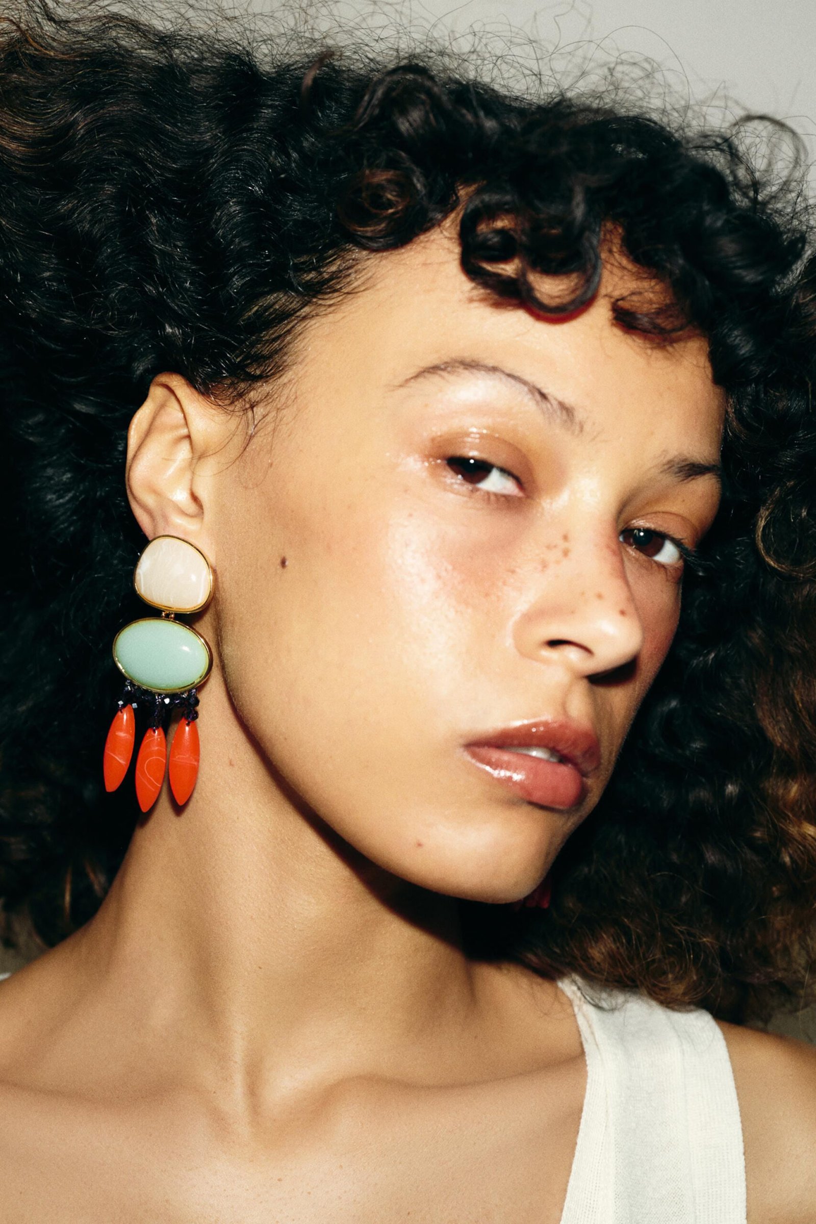 Double Resin Bead Earrings - Image 2
